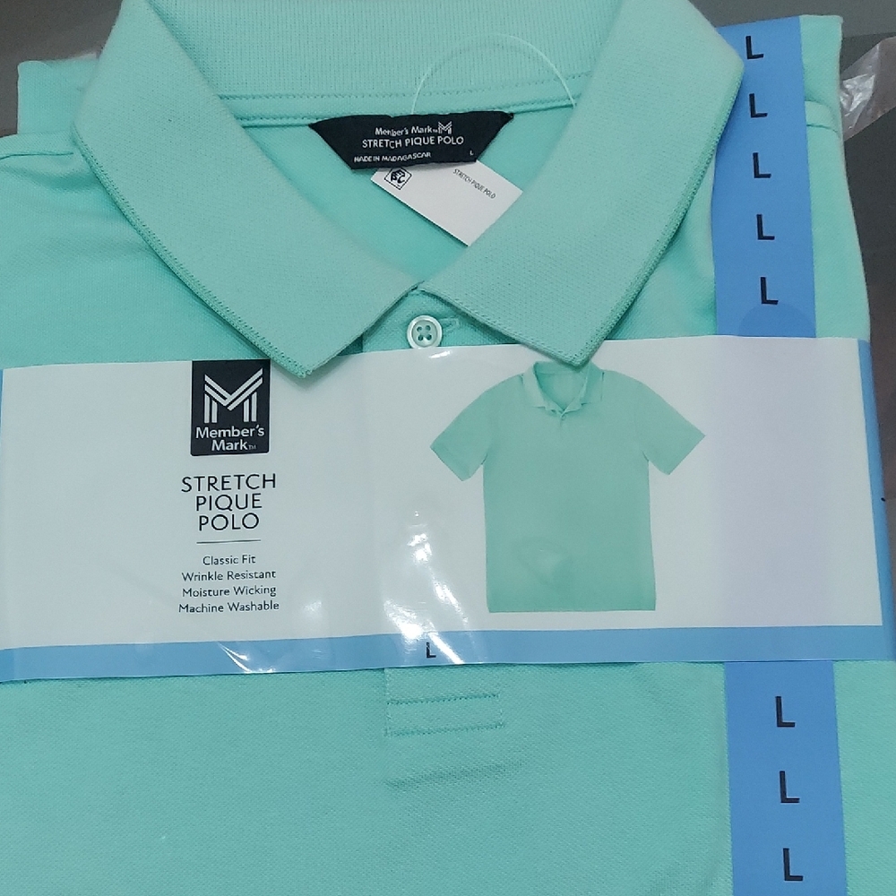 Men's Stretch Pique Polo - Mint Green